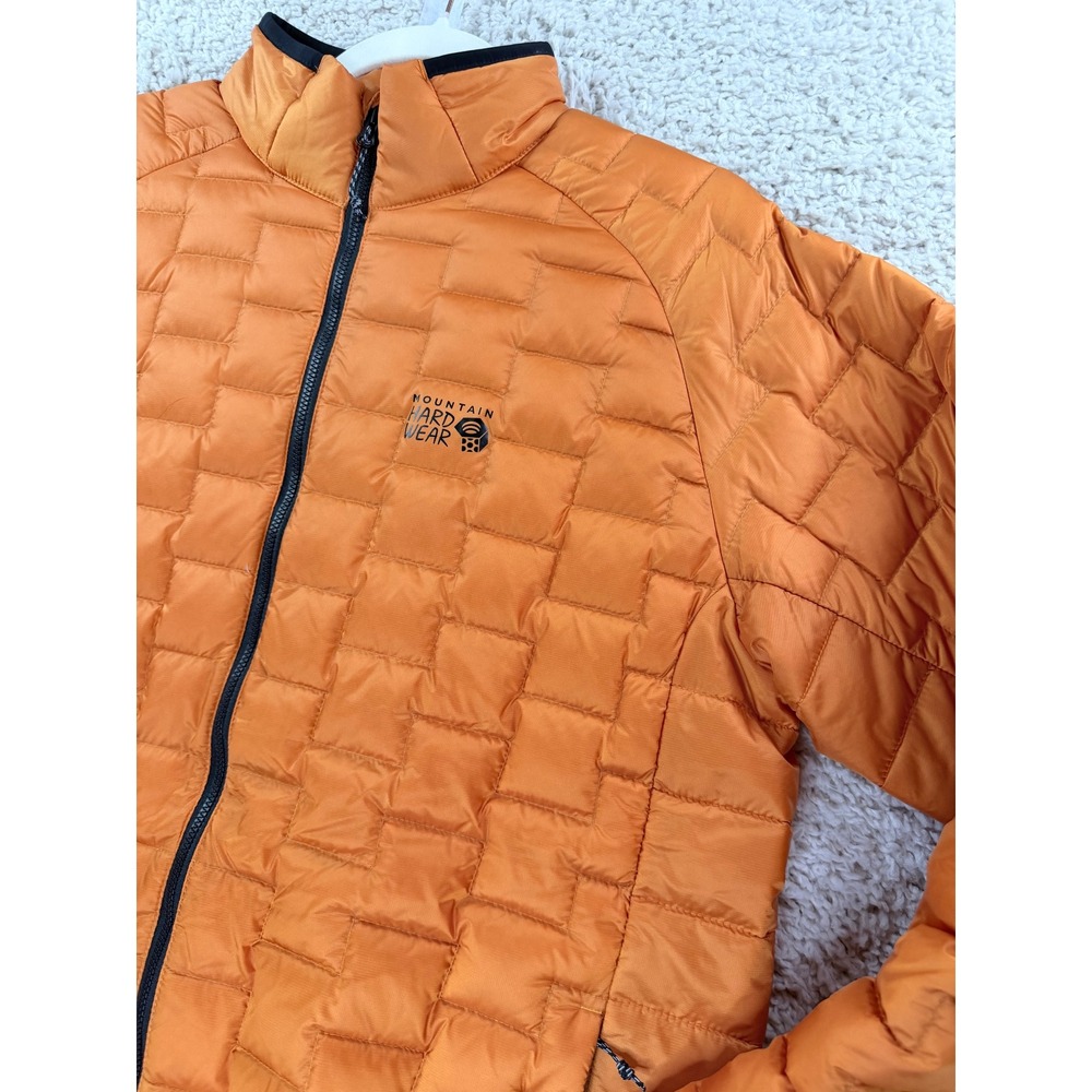 Mountain Hardwear Puffer Coat Mens Large Orange Thermostatic Lightweight Jacket - Picture 9 of 9
